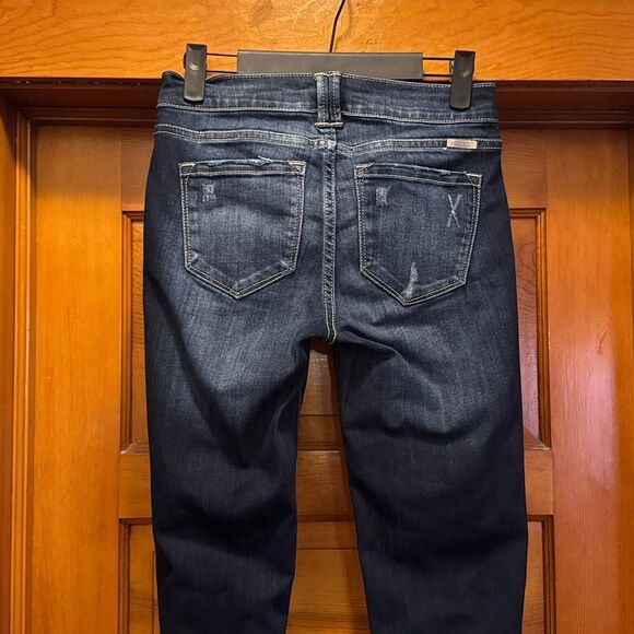 KanCan Dark Blue Distressed Strechy Skinny Jeans Women’s US 25 (3) - Picture 4 of 8